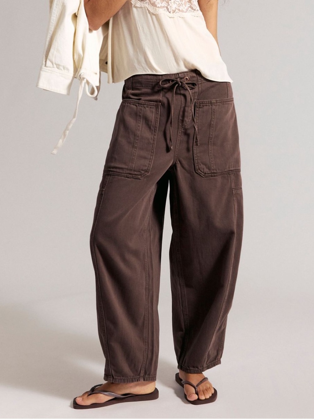 Free People Silverton Pull-On Barrel Jeans